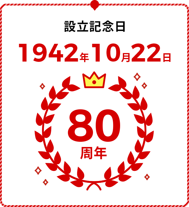 設立記念日 1942年10月22日 80周年